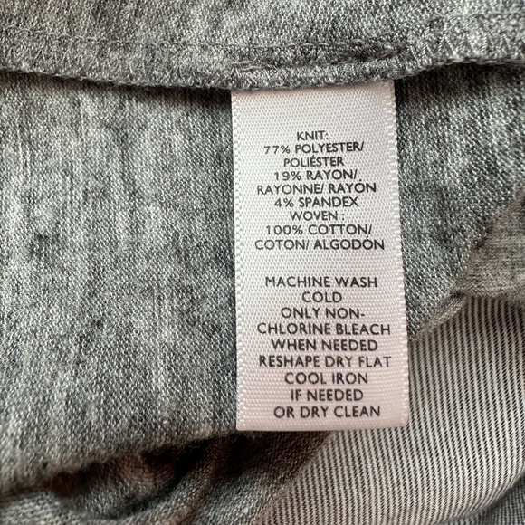 LOFT ~ Women’s Chic Gray Layered Jersey Cotton Loose Fit Sweater Top size M - Picture 6 of 8